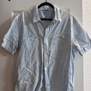 Izod Light Blue Short Sleeve Casual Button-Down Shirt